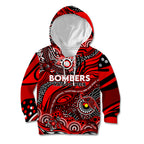 Custom NAIDOC Week 2024 Bombers Kid Hoodie Aboriginal Animals Keep The Fire Burning