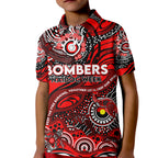Custom NAIDOC Week 2024 Bombers Kid Polo Shirt Aboriginal Animals Keep The Fire Burning