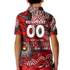 Custom NAIDOC Week 2024 Bombers Kid Polo Shirt Aboriginal Animals Keep The Fire Burning