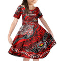 Custom NAIDOC Week 2024 Bombers Kid Short Sleeve Dress Aboriginal Animals Keep The Fire Burning
