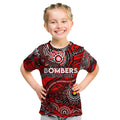 Custom NAIDOC Week 2024 Bombers Kid T Shirt Aboriginal Animals Keep The Fire Burning