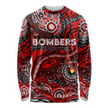 Custom NAIDOC Week 2024 Bombers Long Sleeve Shirt Aboriginal Animals Keep The Fire Burning
