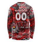 Custom NAIDOC Week 2024 Bombers Long Sleeve Shirt Aboriginal Animals Keep The Fire Burning