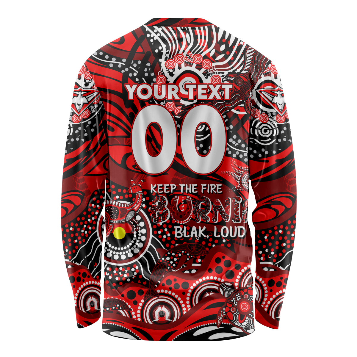 Custom NAIDOC Week 2024 Bombers Long Sleeve Shirt Aboriginal Animals Keep The Fire Burning