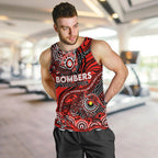 Custom NAIDOC Week 2024 Bombers Men Tank Top Aboriginal Animals Keep The Fire Burning
