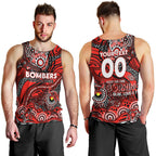 Custom NAIDOC Week 2024 Bombers Men Tank Top Aboriginal Animals Keep The Fire Burning