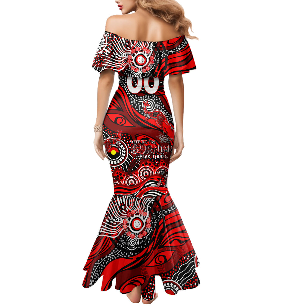 Custom NAIDOC Week 2024 Bombers Mermaid Dress Aboriginal Animals Keep The Fire Burning
