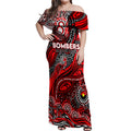 Custom NAIDOC Week 2024 Bombers Off Shoulder Maxi Dress Aboriginal Animals Keep The Fire Burning