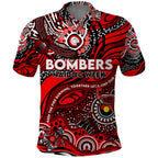 Custom NAIDOC Week 2024 Bombers Polo Shirt Aboriginal Animals Keep The Fire Burning
