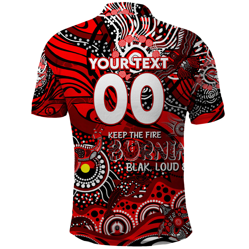 Custom NAIDOC Week 2024 Bombers Polo Shirt Aboriginal Animals Keep The Fire Burning