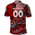Custom NAIDOC Week 2024 Bombers Polo Shirt Aboriginal Animals Keep The Fire Burning