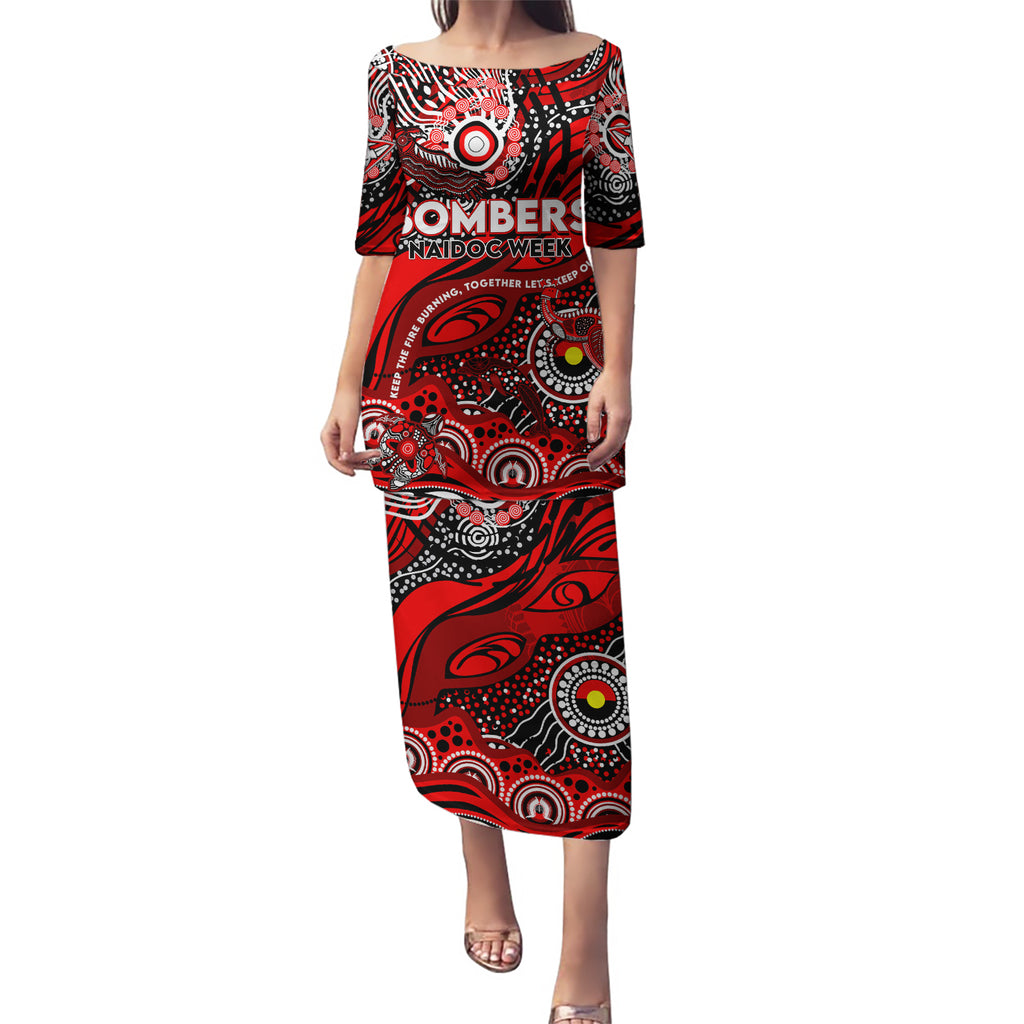 Custom NAIDOC Week 2024 Bombers Puletasi Aboriginal Animals Keep The Fire Burning