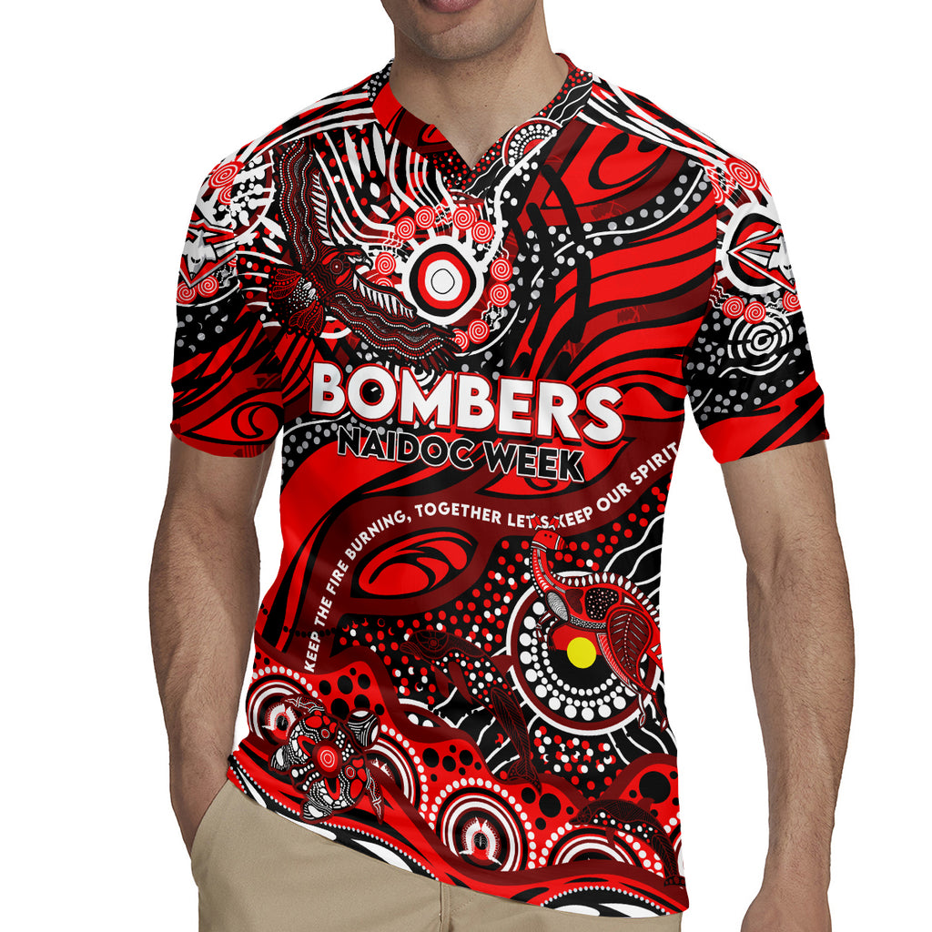 Custom NAIDOC Week 2024 Bombers Rugby Jersey Aboriginal Animals Keep The Fire Burning