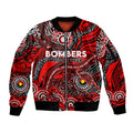 Custom NAIDOC Week 2024 Bombers Sleeve Zip Bomber Jacket Aboriginal Animals Keep The Fire Burning