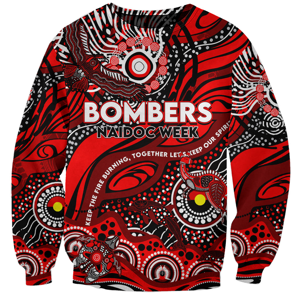Custom NAIDOC Week 2024 Bombers Sweatshirt Aboriginal Animals Keep The Fire Burning