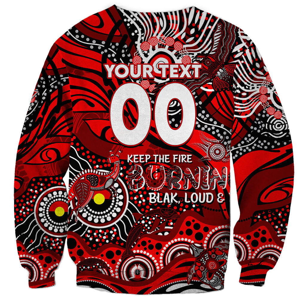Custom NAIDOC Week 2024 Bombers Sweatshirt Aboriginal Animals Keep The Fire Burning