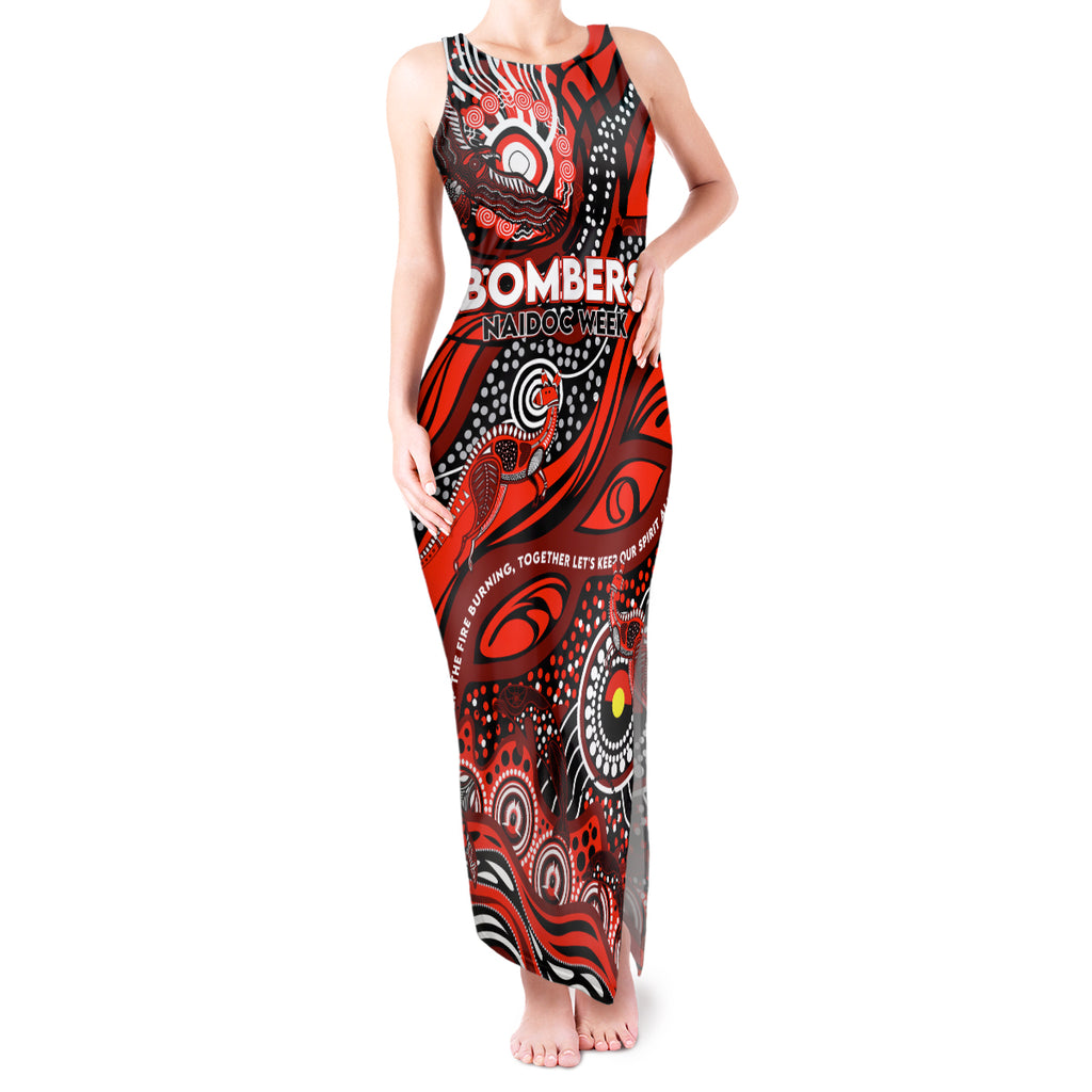 Custom NAIDOC Week 2024 Bombers Tank Maxi Dress Aboriginal Animals Keep The Fire Burning