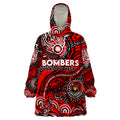 Custom NAIDOC Week 2024 Bombers Wearable Blanket Hoodie Aboriginal Animals Keep The Fire Burning
