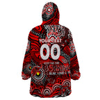 Custom NAIDOC Week 2024 Bombers Wearable Blanket Hoodie Aboriginal Animals Keep The Fire Burning
