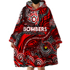 Custom NAIDOC Week 2024 Bombers Wearable Blanket Hoodie Aboriginal Animals Keep The Fire Burning
