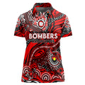 Custom NAIDOC Week 2024 Bombers Women Polo Shirt Aboriginal Animals Keep The Fire Burning