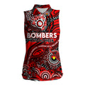 Custom NAIDOC Week 2024 Bombers Women Sleeveless Polo Shirt Aboriginal Animals Keep The Fire Burning