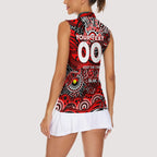 Custom NAIDOC Week 2024 Bombers Women Sleeveless Polo Shirt Aboriginal Animals Keep The Fire Burning