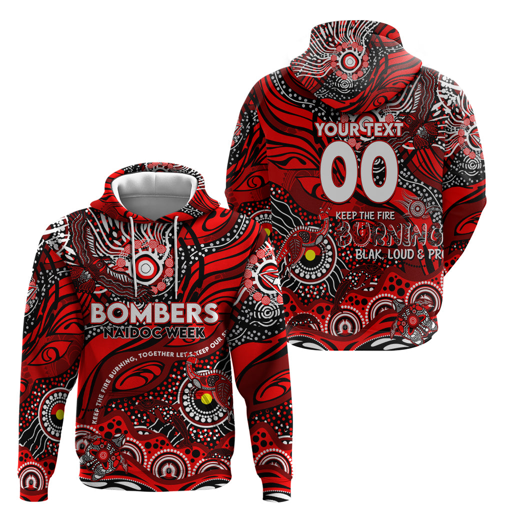 Custom NAIDOC Week 2024 Bombers Zip Hoodie Aboriginal Animals Keep The Fire Burning