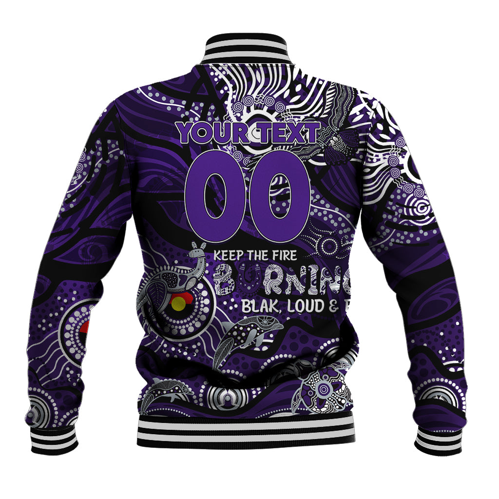 Custom NAIDOC Week 2024 Freo Baseball Jacket Aboriginal Animals Keep The Fire Burning