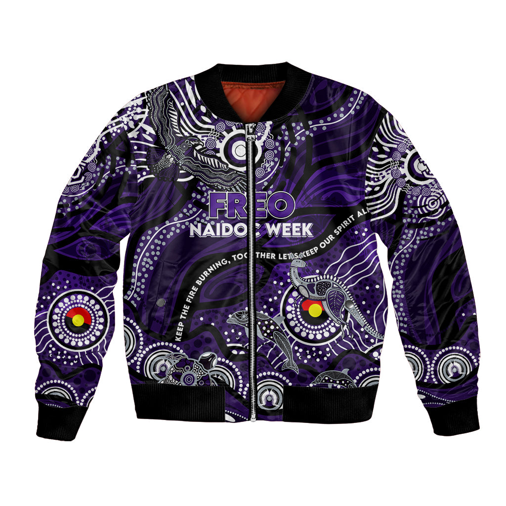 Custom NAIDOC Week 2024 Freo Bomber Jacket Aboriginal Animals Keep The Fire Burning