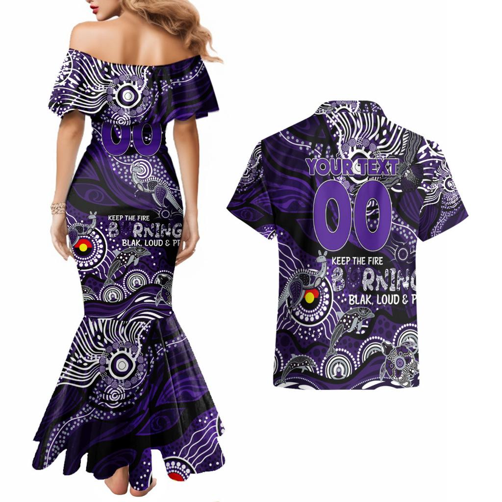 Custom NAIDOC Week 2024 Freo Couples Matching Mermaid Dress and Hawaiian Shirt Aboriginal Animals Keep The Fire Burning