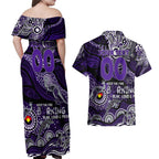 Custom NAIDOC Week 2024 Freo Couples Matching Off Shoulder Maxi Dress and Hawaiian Shirt Aboriginal Animals Keep The Fire Burning