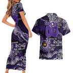 Custom NAIDOC Week 2024 Freo Couples Matching Short Sleeve Bodycon Dress and Hawaiian Shirt Aboriginal Animals Keep The Fire Burning