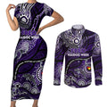 Custom NAIDOC Week 2024 Freo Couples Matching Short Sleeve Bodycon Dress and Long Sleeve Button Shirt Aboriginal Animals Keep The Fire Burning