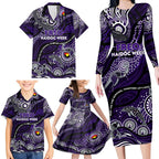 Custom NAIDOC Week 2024 Freo Family Matching Long Sleeve Bodycon Dress and Hawaiian Shirt Aboriginal Animals Keep The Fire Burning