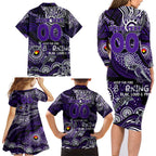 Custom NAIDOC Week 2024 Freo Family Matching Long Sleeve Bodycon Dress and Hawaiian Shirt Aboriginal Animals Keep The Fire Burning
