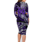 Custom NAIDOC Week 2024 Freo Family Matching Long Sleeve Bodycon Dress and Hawaiian Shirt Aboriginal Animals Keep The Fire Burning