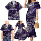 Custom NAIDOC Week 2024 Freo Family Matching Mermaid Dress and Hawaiian Shirt Aboriginal Animals Keep The Fire Burning