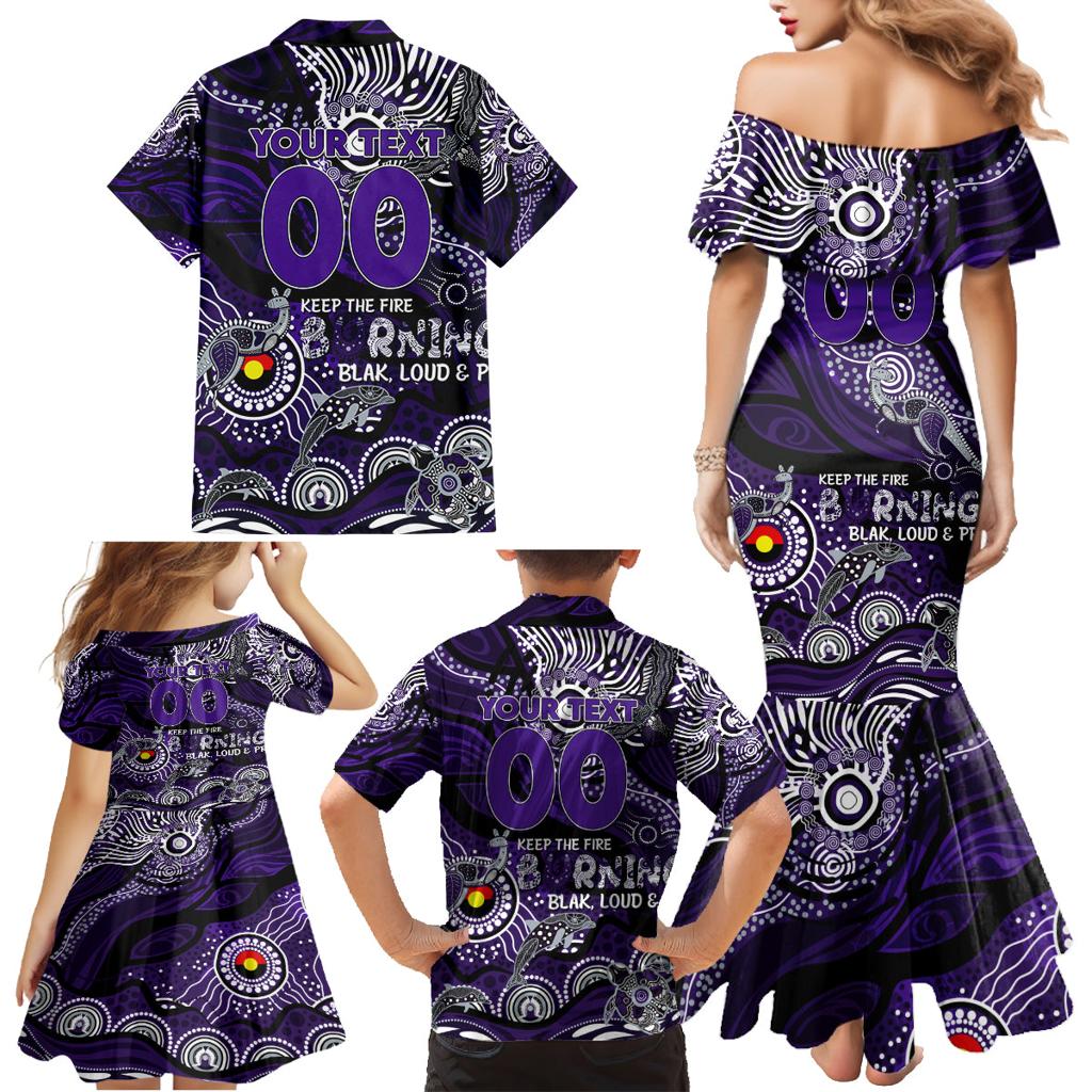 Custom NAIDOC Week 2024 Freo Family Matching Mermaid Dress and Hawaiian Shirt Aboriginal Animals Keep The Fire Burning
