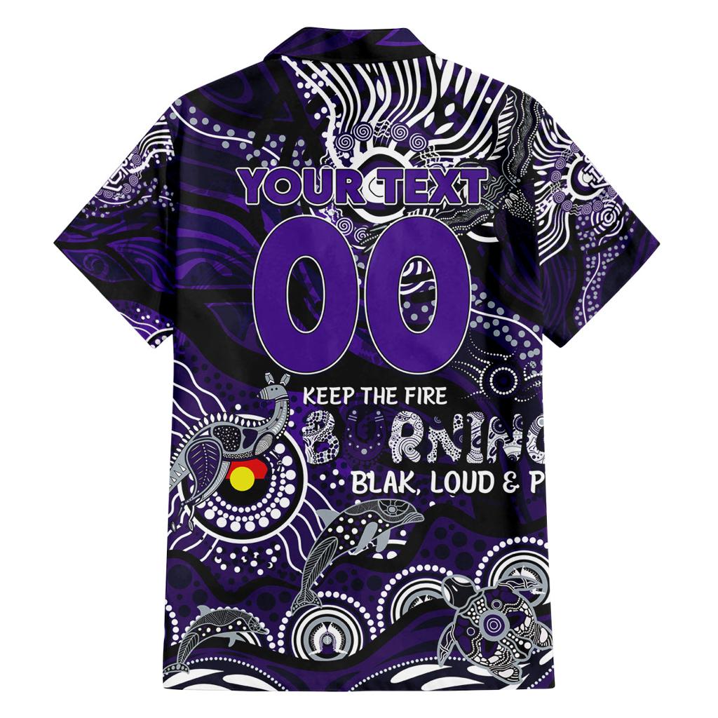Custom NAIDOC Week 2024 Freo Family Matching Off Shoulder Short Dress and Hawaiian Shirt Aboriginal Animals Keep The Fire Burning