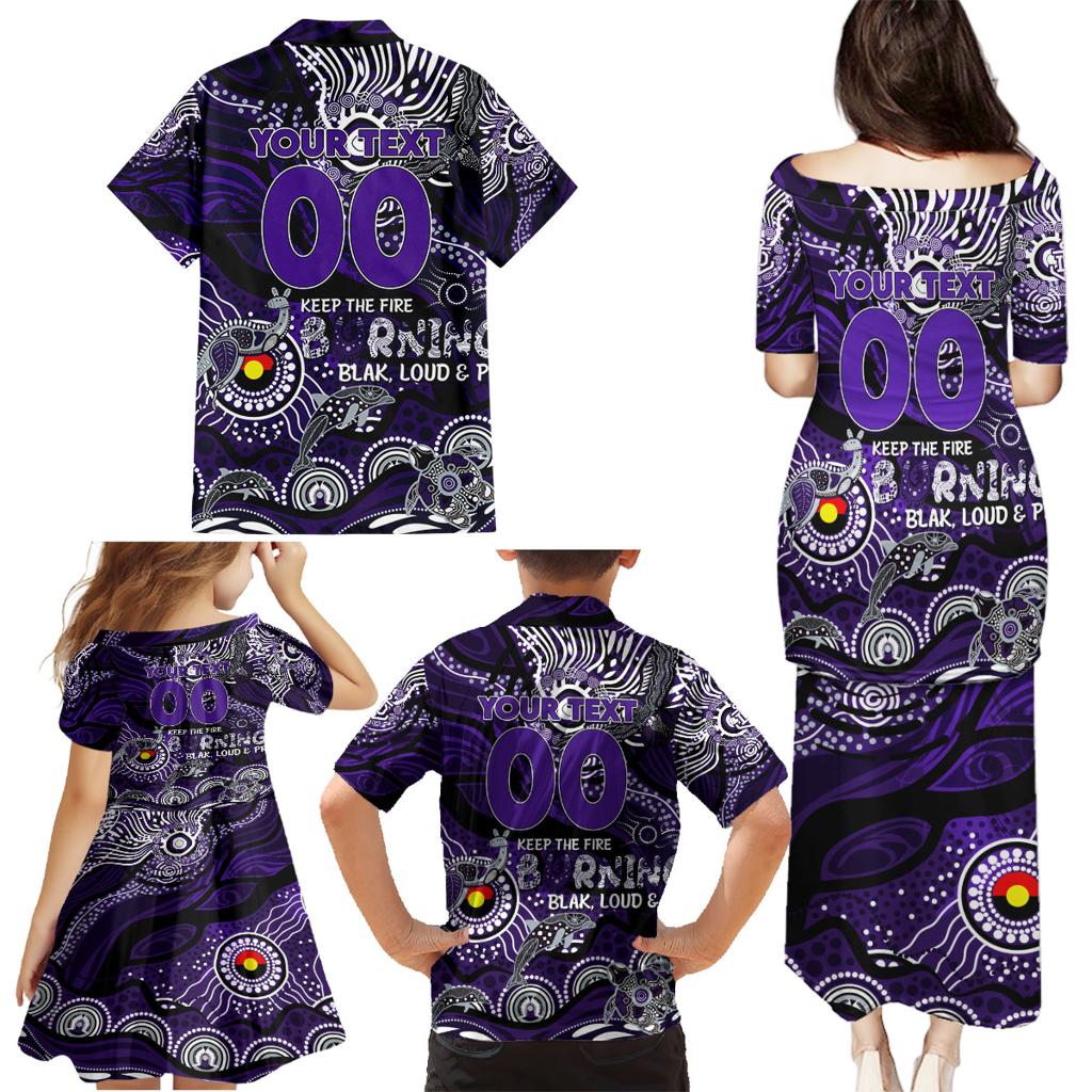 Custom NAIDOC Week 2024 Freo Family Matching Puletasi and Hawaiian Shirt Aboriginal Animals Keep The Fire Burning