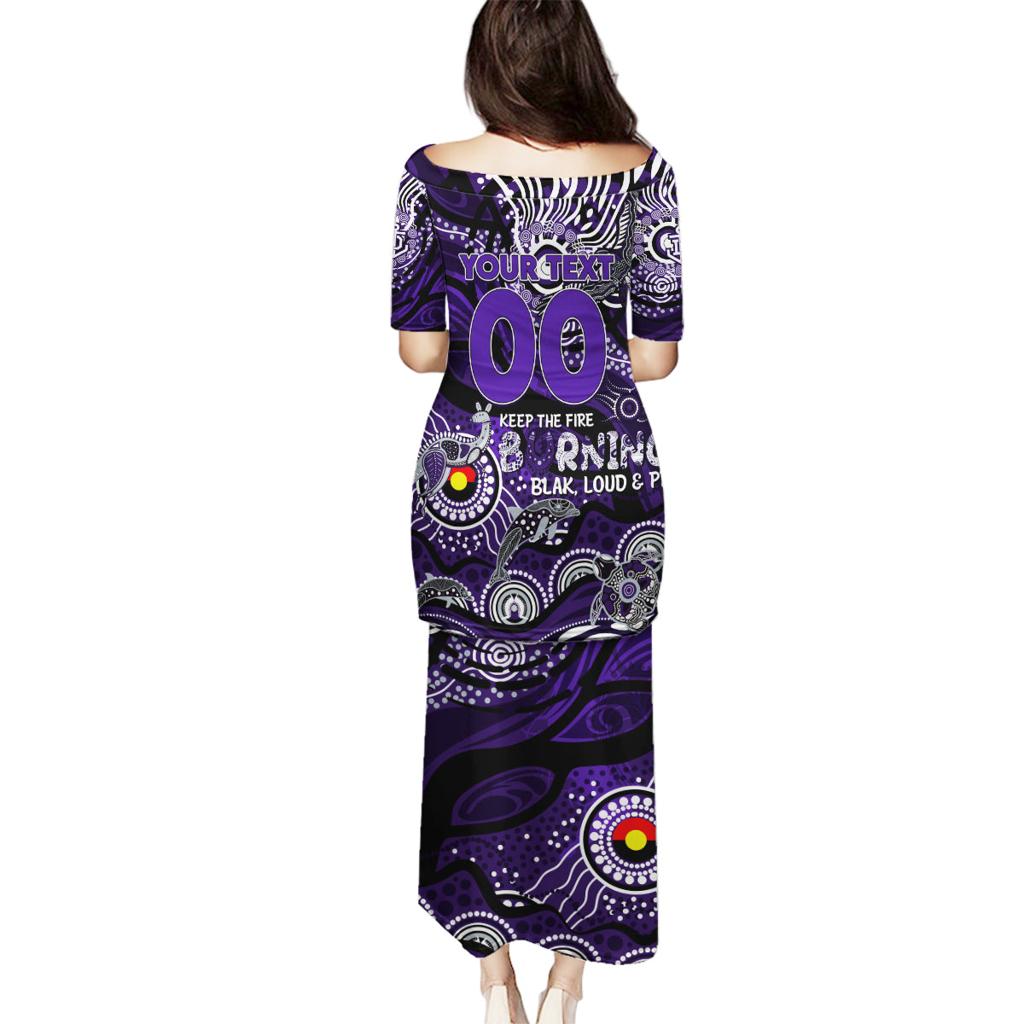 Custom NAIDOC Week 2024 Freo Family Matching Puletasi and Hawaiian Shirt Aboriginal Animals Keep The Fire Burning