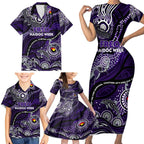 Custom NAIDOC Week 2024 Freo Family Matching Short Sleeve Bodycon Dress and Hawaiian Shirt Aboriginal Animals Keep The Fire Burning