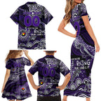 Custom NAIDOC Week 2024 Freo Family Matching Short Sleeve Bodycon Dress and Hawaiian Shirt Aboriginal Animals Keep The Fire Burning