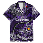Custom NAIDOC Week 2024 Freo Family Matching Short Sleeve Bodycon Dress and Hawaiian Shirt Aboriginal Animals Keep The Fire Burning