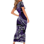 Custom NAIDOC Week 2024 Freo Family Matching Short Sleeve Bodycon Dress and Hawaiian Shirt Aboriginal Animals Keep The Fire Burning