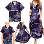 Custom NAIDOC Week 2024 Freo Family Matching Summer Maxi Dress and Hawaiian Shirt Aboriginal Animals Keep The Fire Burning