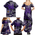 Custom NAIDOC Week 2024 Freo Family Matching Summer Maxi Dress and Hawaiian Shirt Aboriginal Animals Keep The Fire Burning