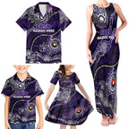 Custom NAIDOC Week 2024 Freo Family Matching Tank Maxi Dress and Hawaiian Shirt Aboriginal Animals Keep The Fire Burning
