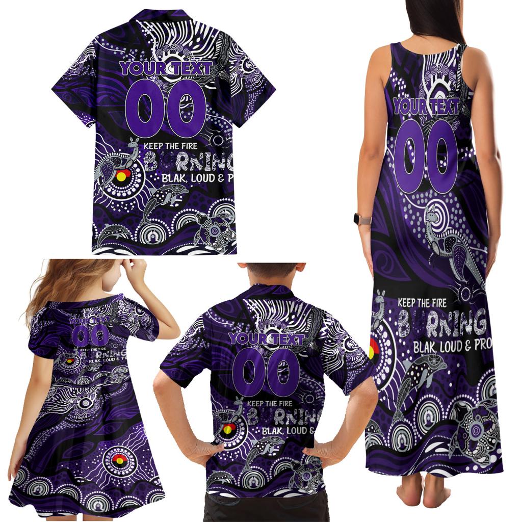 Custom NAIDOC Week 2024 Freo Family Matching Tank Maxi Dress and Hawaiian Shirt Aboriginal Animals Keep The Fire Burning